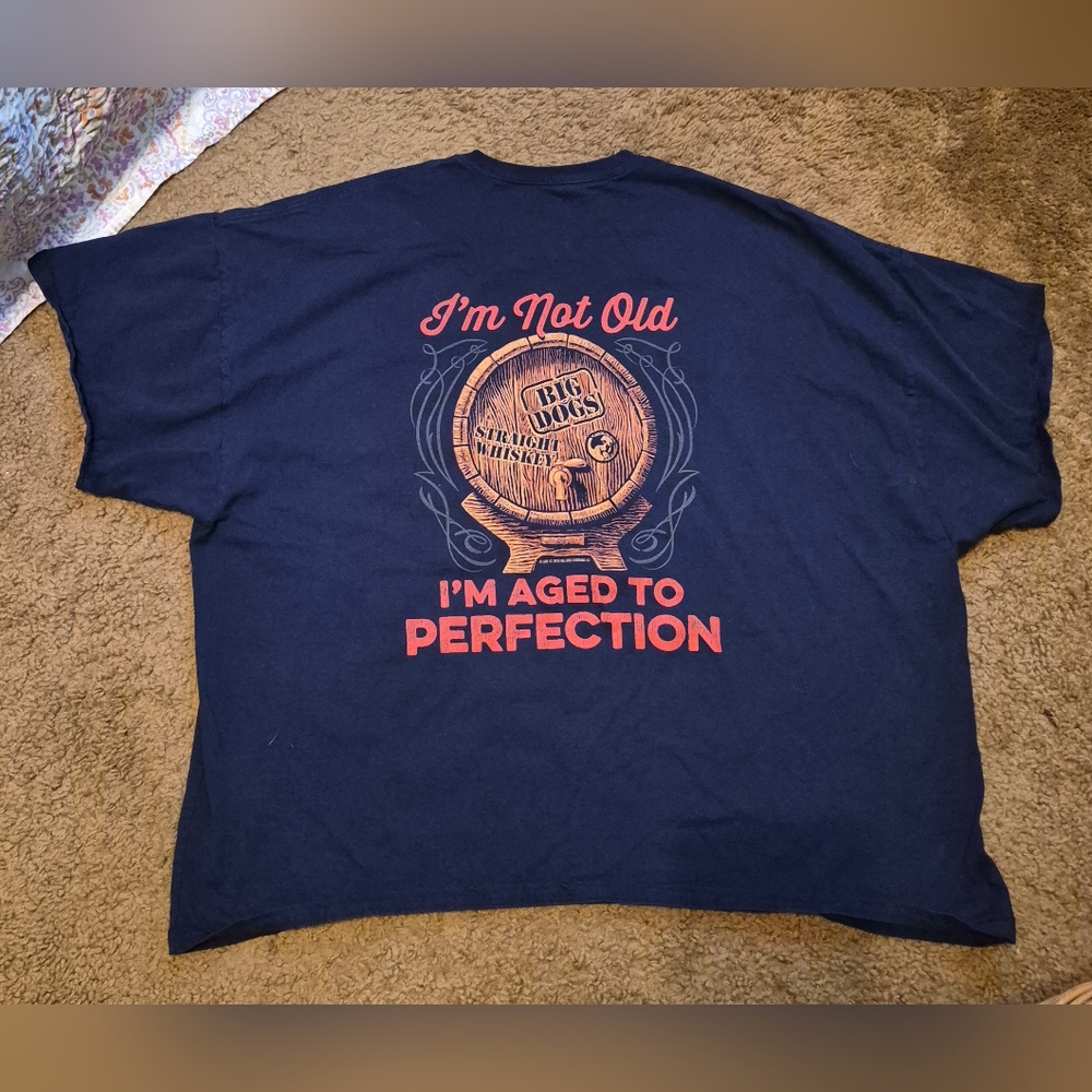 BIG DOGS Navy Blue Men's Tee 4 XL Showing Back Of Shirt In Pic